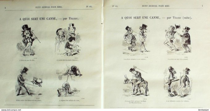 Petit journal pour Rire 1868 #   16 A quoi sert une canne Telory