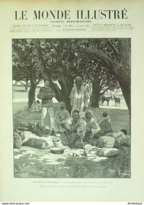 Le Monde illustré 1895 n°1998 Madagascar Marovay Dieppe (76) St-Quentin (02) Bizerte