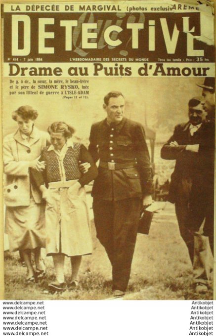 Détective 1954 # 414 Soissons Toulon Nesle-la-Vallée Blois Carcès