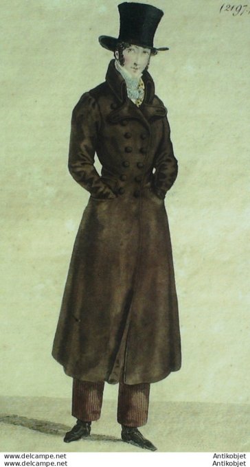 Costume Parisien 1823 # 2197 Redingote gros de Naples