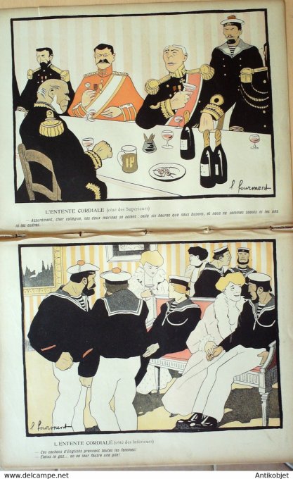 L'Assiette au beurre 1905 # 237 Le quart Naval Les Maritimes Fourment