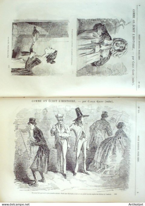 Petit journal pour Rire 1860 # 353 Comme on ecrit  l'histoire Carlo Gripp