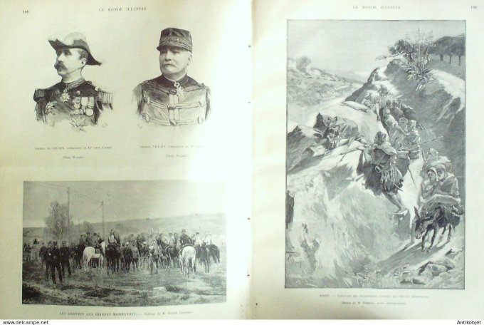 Le Monde illustré 1892 n°1850 Chambéry (73) Maroc troupes Angherristes shériffiennes Royan (17)