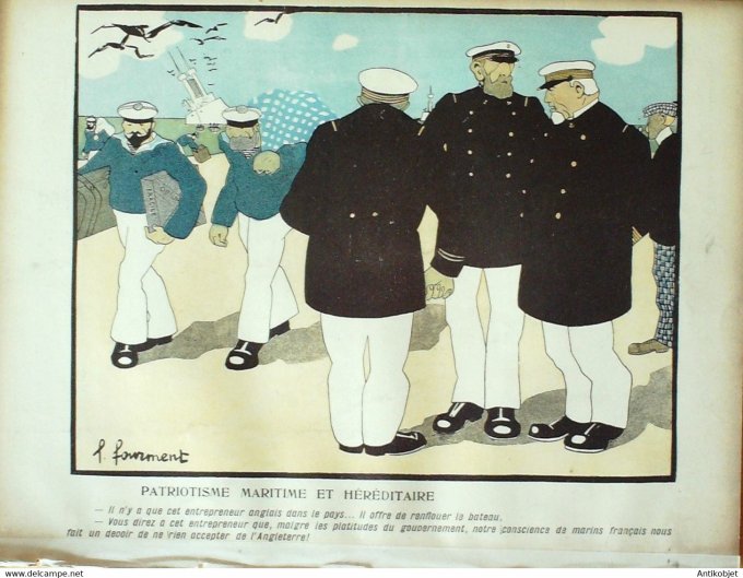 L'Assiette au beurre 1905 # 237 Le quart Naval Les Maritimes Fourment