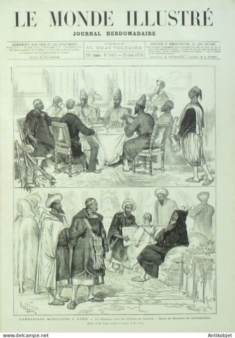 Le Monde illustré 1876 n°1002 Mulhouse (68) Harfleur (14) Montelimar (26) Maroc Nohant (36) Turquie 