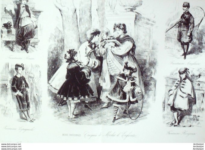 Gravure de mode Les Modes parisiennes 1861