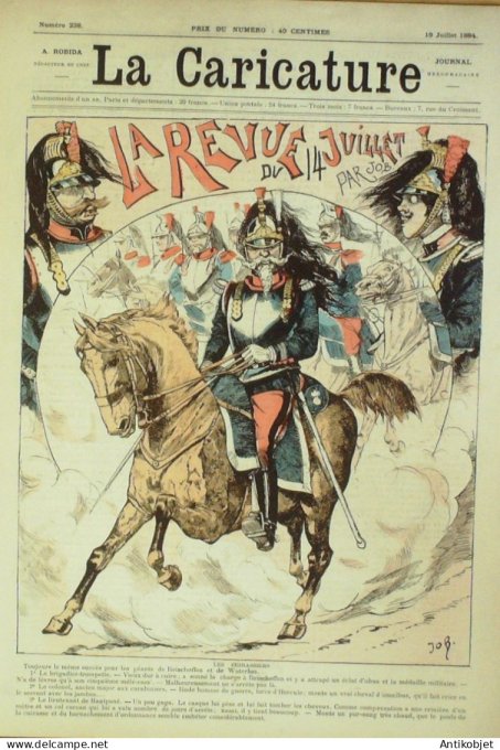 La Caricature 1884 #238 Revue du 14 juillet Job Sorel Prince Zilah Robida Trock