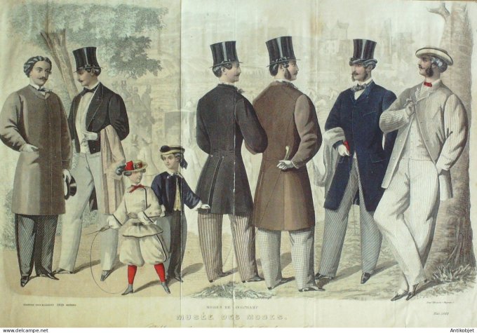 Gravure Mode Musee 1862- 5 (Old Fashion plate) Rare