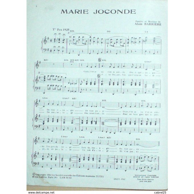 Barriere Alain Marie Joconde 1983
