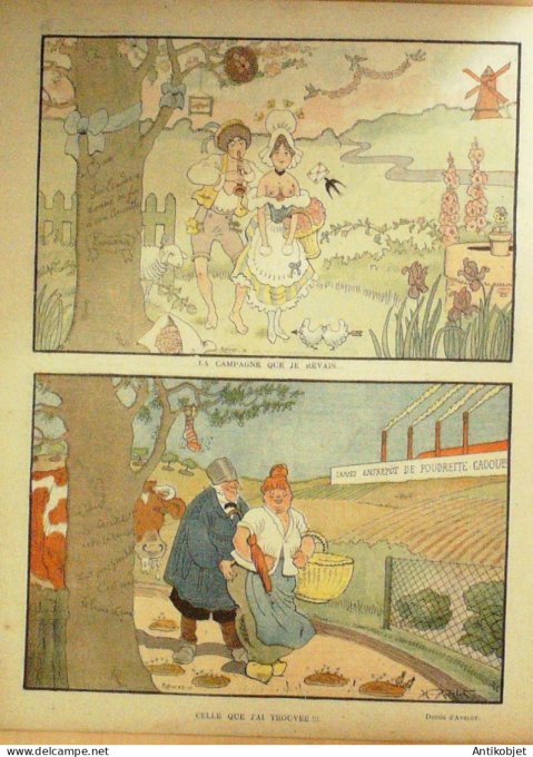 Le Rire 1901-08-24 # 355 Journal humoristique Ed.Originale Auvergnate insultee a Marly