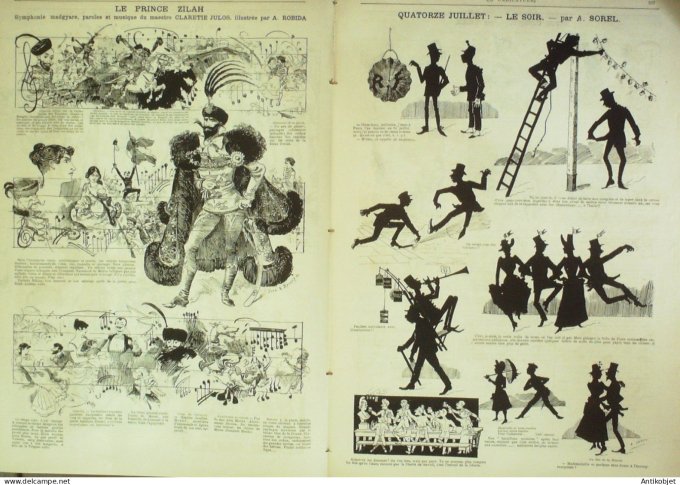La Caricature 1884 #238 Revue du 14 juillet Job Sorel Prince Zilah Robida Trock