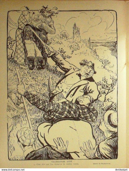 Le Rire 1901-08-24 # 355 Journal humoristique Ed.Originale Auvergnate insultee a Marly