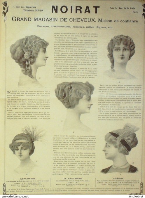 La Mode illustrée journal 1911 n° 45 Toilettes Costumes Passementerie