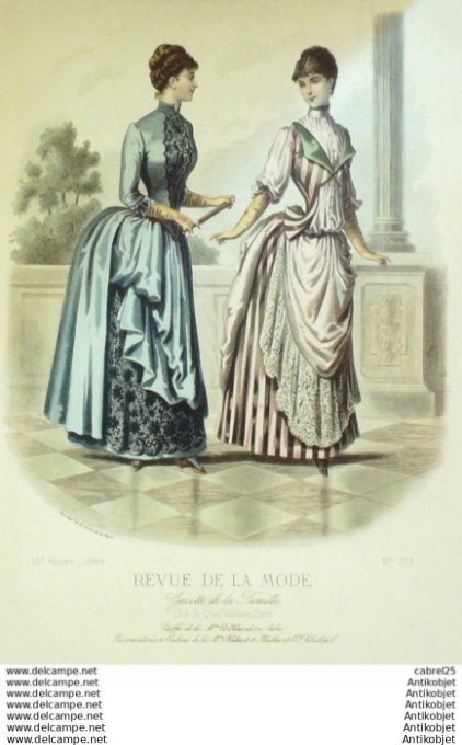 Gravure Mode La Gazette 1886 # 759 (Old Fashion plate)