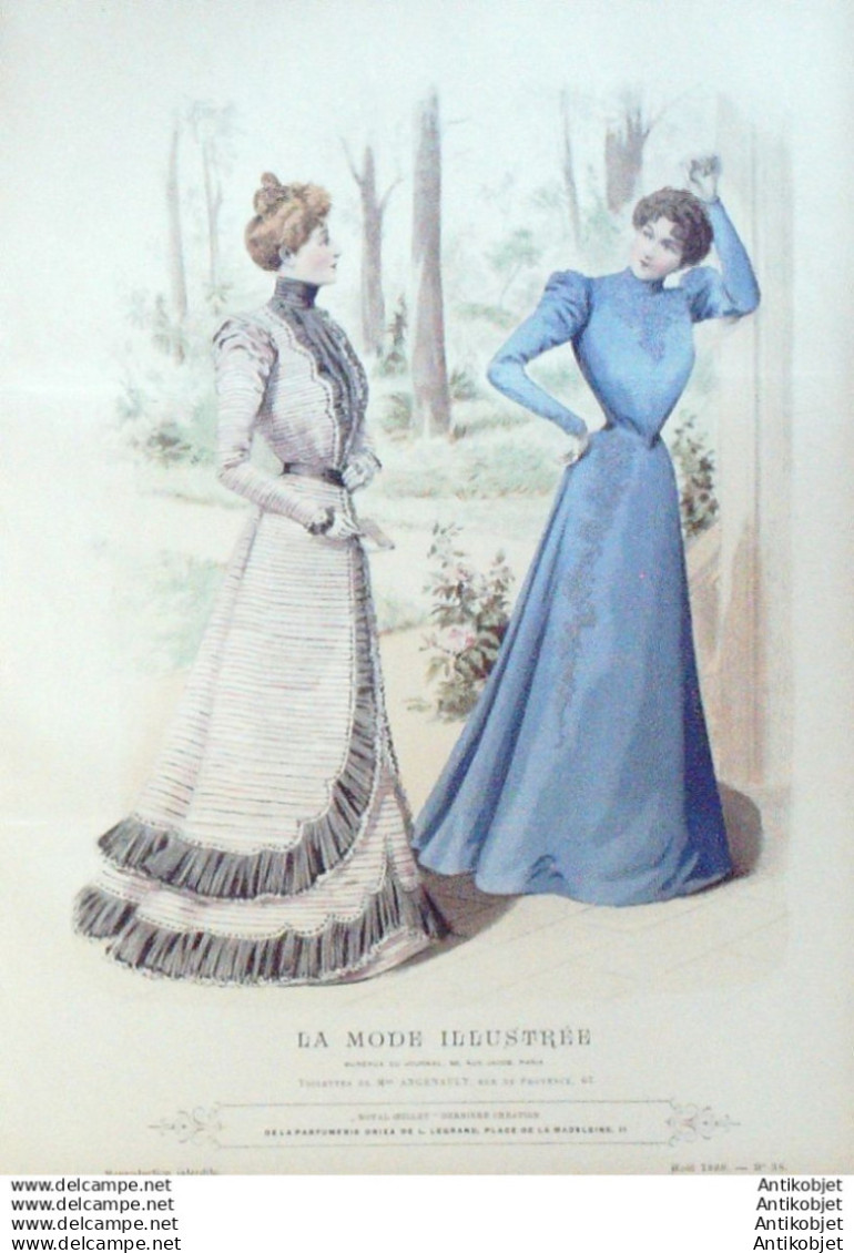 Gravure Mode illustree 1898 # 35 (Old Fashion plate) RARE