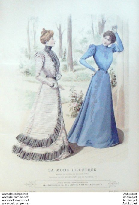 Gravure Mode illustree 1898 # 35 (Old Fashion plate) RARE