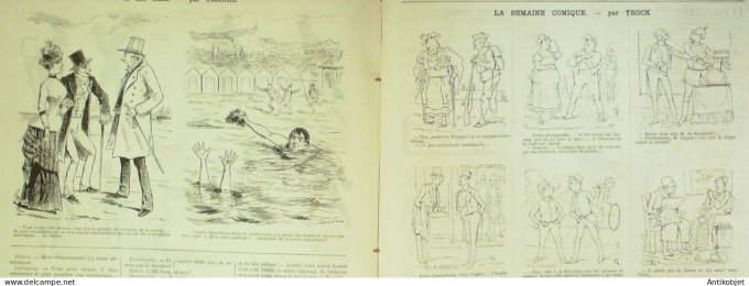 La Caricature 1884 #249 Festin de divorce Robida Chasseurs Sorel Clovis Hugues par Luque