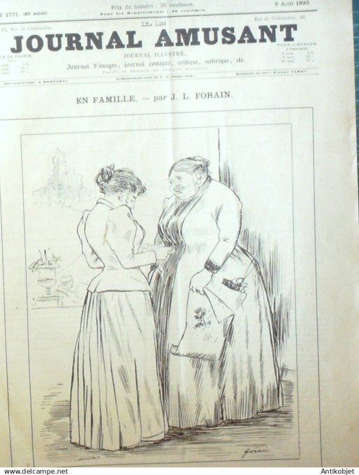 Le Journal Amusant 1890 n°1771 Erreur judiciaire Pruhomme Jocrisse  7 pêch és capitaux L'avarice