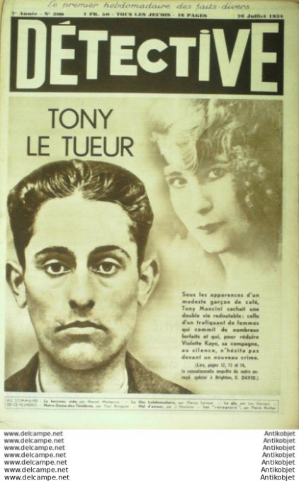 Détective 1934 # 300 Chalais Thiviers Draguignan Châlons