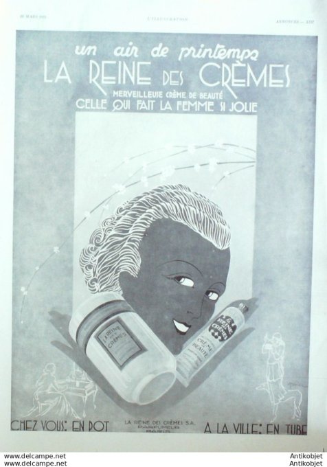 Publicite Cosmetique La Reine des cremes 1931