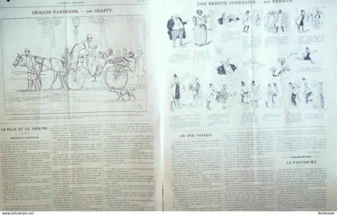 Le Journal Amusant 1890 n°1771 Erreur judiciaire Pruhomme Jocrisse  7 pêch és capitaux L'avarice