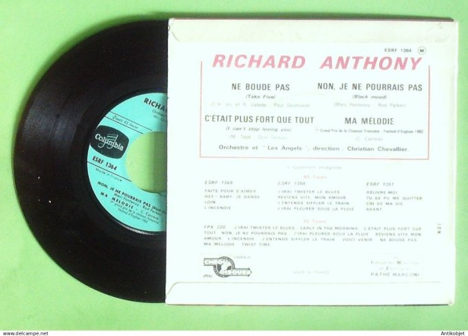 Anthony Richard 45T EP Ne boude pas 1962
