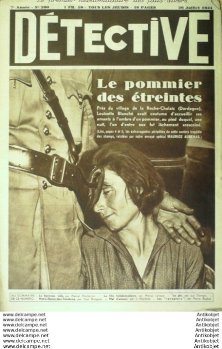 Détective 1934 # 300 Chalais Thiviers Draguignan Châlons