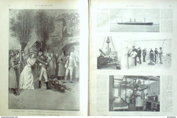 Le Monde illustré 1893 n°1914 Paquebot le Navarre Maroc Sok-El-Kemis Soudan Grodet Gounverneur