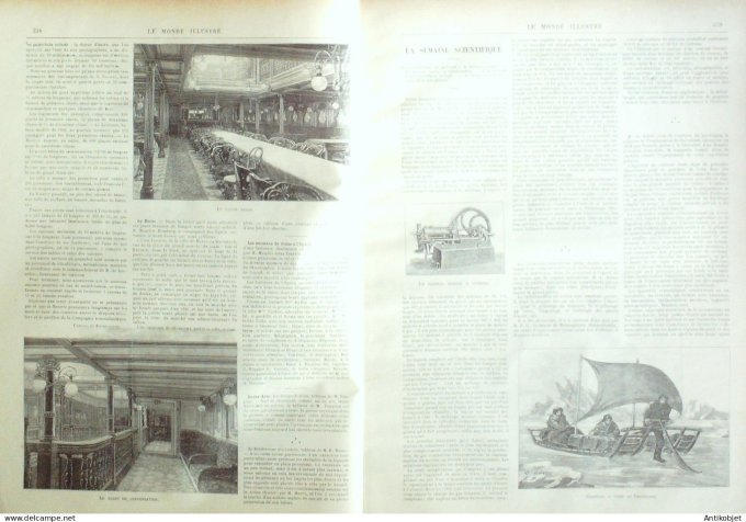 Le Monde illustré 1893 n°1914 Paquebot le Navarre Maroc Sok-El-Kemis Soudan Grodet Gounverneur