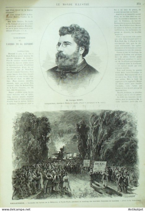 Le Monde illustré 1874 n°948 Caen (14) Ville d'Avray (92) Rouen (76) Italie Ferrare Angleterre Londr