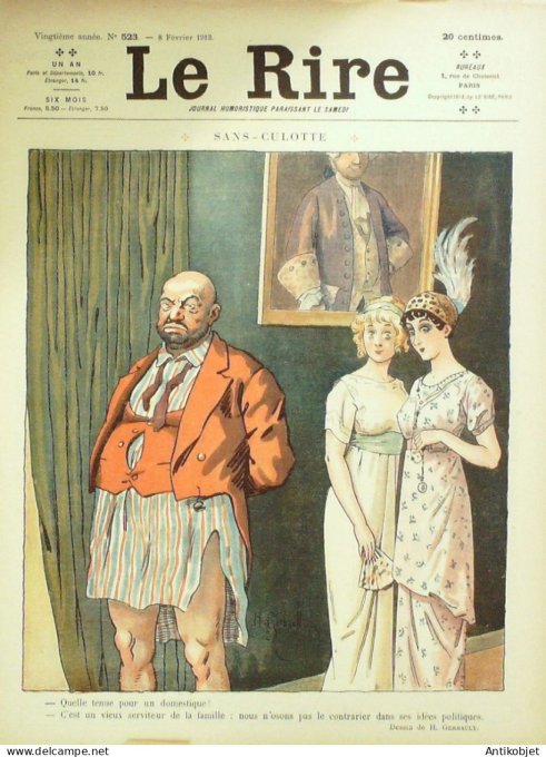 Le Rire 1913-02- 8 # 523 Journal humoristique Ed.Originale Avertissement