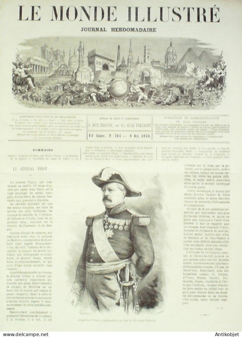 Le Monde illustré 1870 n°704 Choisy-le-Roi (94) Meudon (92) Siège de Paris combats Claymore