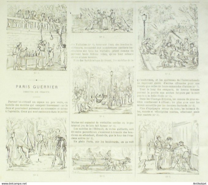 Le Monde illustré 1870 n°704 Choisy-le-Roi (94) Meudon (92) Siège de Paris combats Claymore