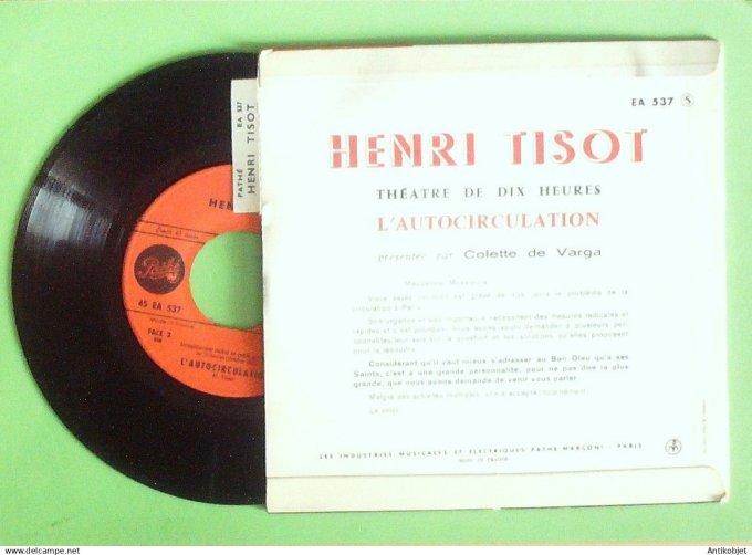 Tisot Henri 45T EP L'Autocirculation (languette) 1961