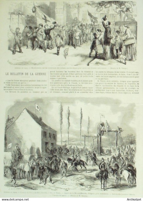 Le Monde illustré 1870 n°704 Choisy-le-Roi (94) Meudon (92) Siège de Paris combats Claymore