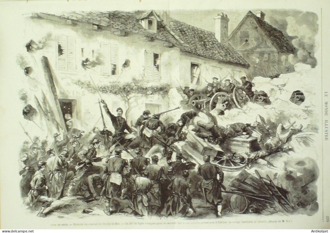Le Monde illustré 1870 n°704 Choisy-le-Roi (94) Meudon (92) Siège de Paris combats Claymore