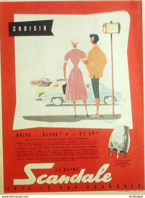 Publicité Lingerie Scandale signée Jacquelin 1957
