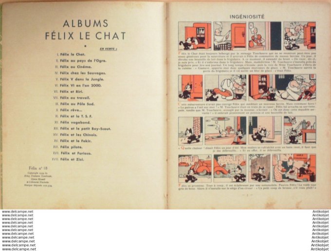 Felix le chat et Zizi Hachette Sullivan 1939 Eo