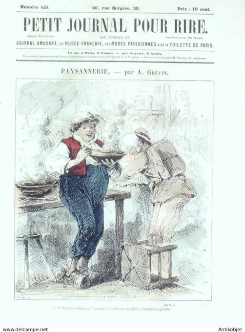 Petit journal pour Rire 1863 # 425 L'Esprit des betes Randon