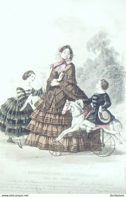 Moniteur de Dames & Demoiselles 1857 # 434 (Maison Lhopiteau) cheval à bascule