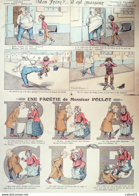Mon Frere….Il Est Masseur, Facetie  de Mr Poulot (Pellerin d'epinal) Blanchet Magon