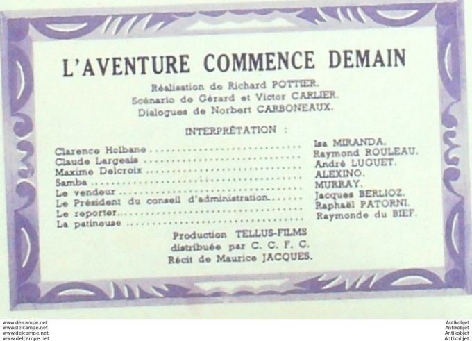 L'aventure commence demain Jacques Berlioz Raymond Rouleau André Luguet