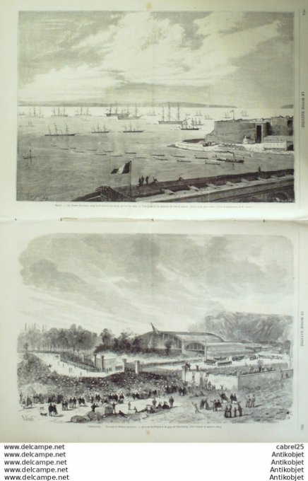 Le Monde illustré 1867 n°576 Cherbourg (50) Marseille (13) Brest (29) Espagne Madrid Rambouillet (78