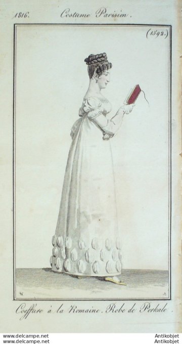 Costume Parisien 1816 # 1592 Robe perkale
