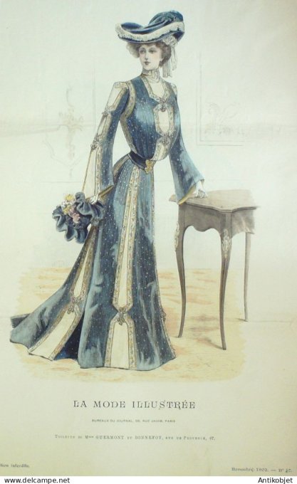 Gravure Mode illustree 1902 # 47 (Old Fashion plate) RARE