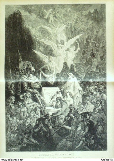 Le Monde illustré 1884 n°1401 Gustave Doré Tonkin digue de Palan Mont Saint-Michel (50)