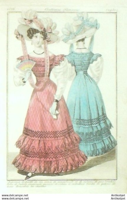 Gravure Mode Costume Parisien 1826 # 2430 (eau forte old Fashion plate
