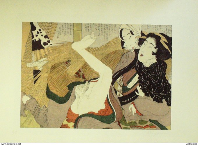 Estampe Japonaise scène érotique (Yanagawa Shigenobu 1787-1832)