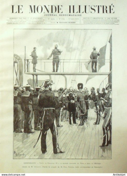 Le Monde illustré 1891 n°1790 Prague Copenhague Avignon (84) Sarah Berhardt Haïti Australie Sydney