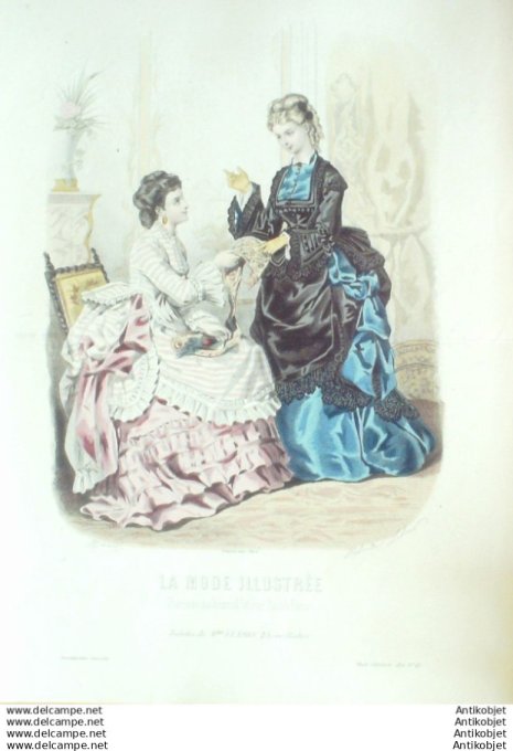 Gravure Mode illustree 1872 # 41 (Old Fashion plate)